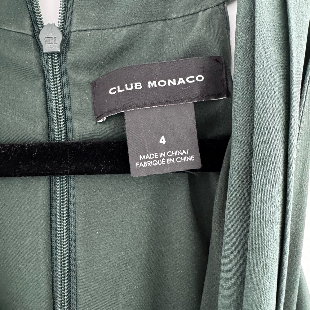 Club Monaco Silk Dark Green Dress - Picture 6 of 11